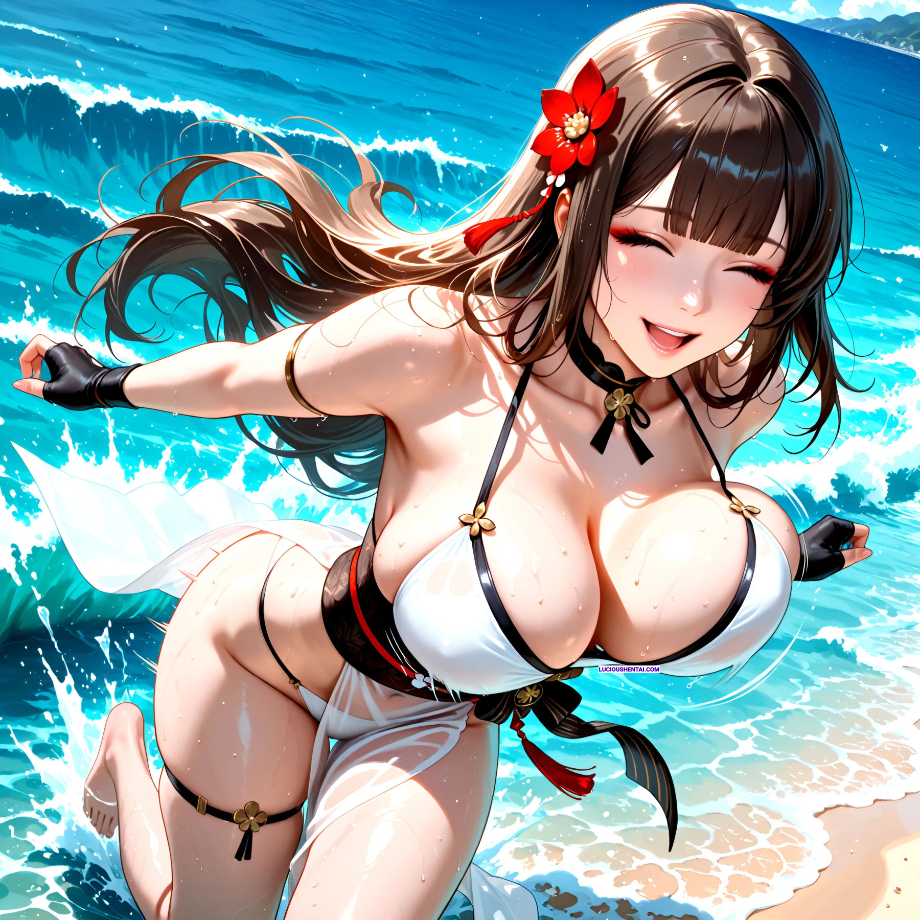 Amagis Insane Beach Sex Romp Under Burning Sun
