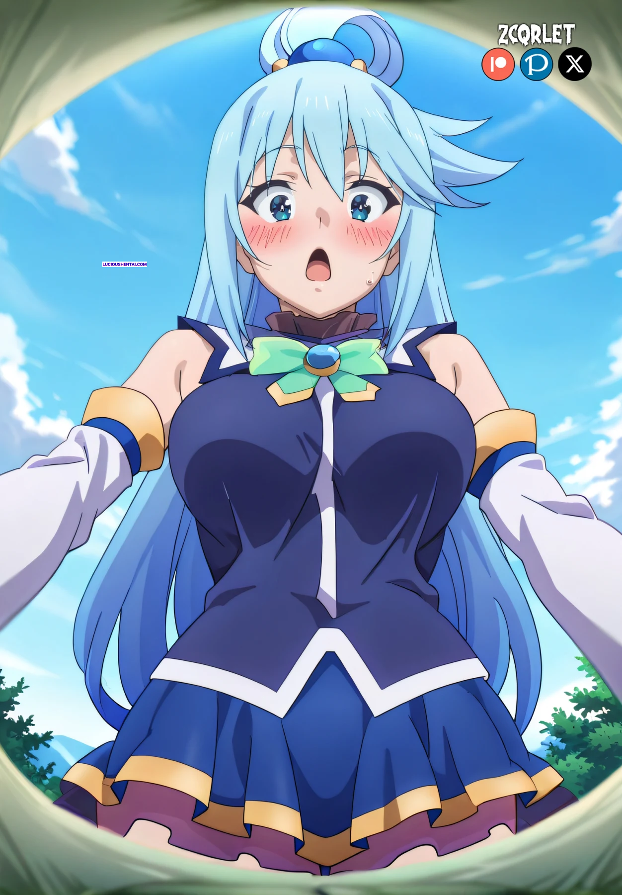 Busty Aqua Konosuba Squirts in Ecstatic Sex by Zcqrlet