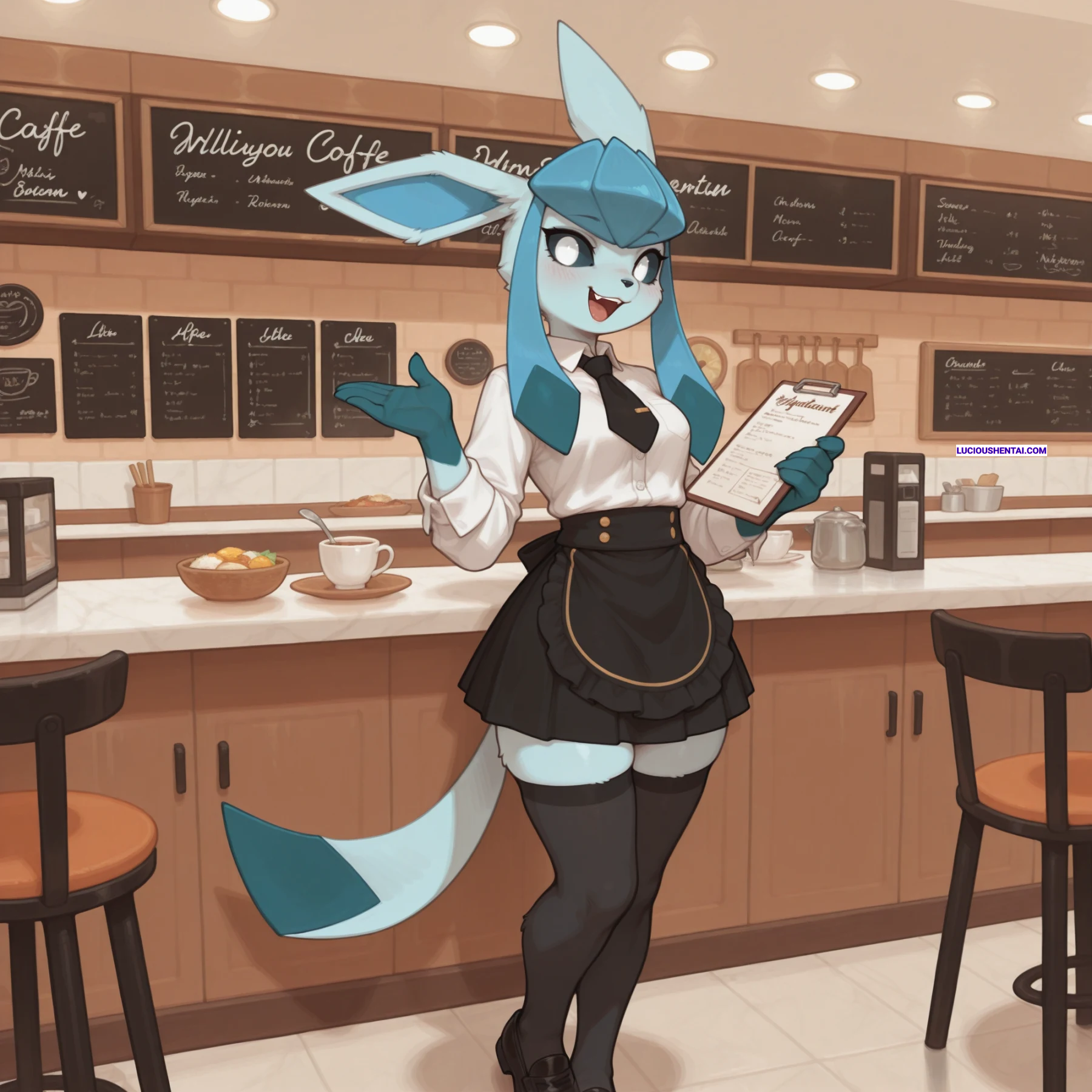 Experience Barista Glaceon 3s Wild Sex by RizzenWolf