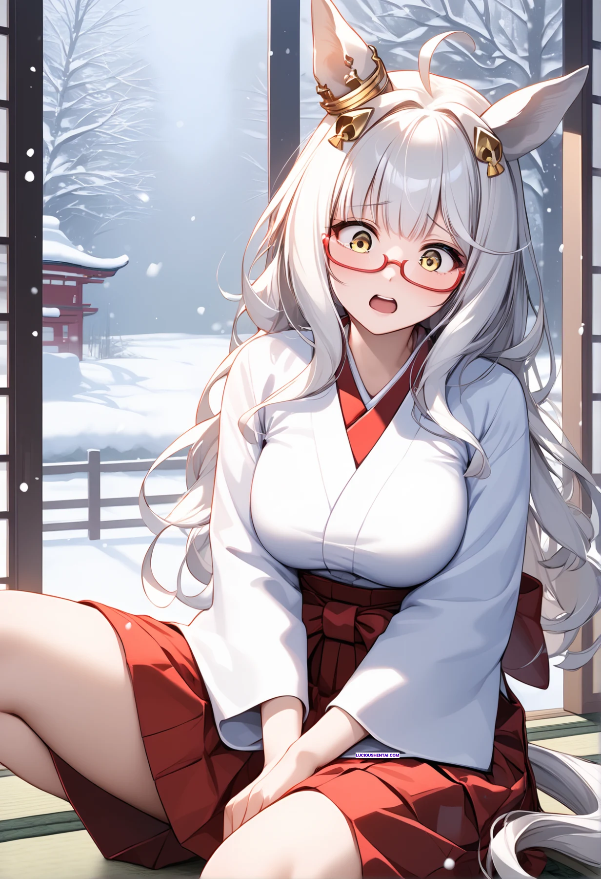 Biwa Hayahide's Naughty Shrine Maiden Undress Sex Romp