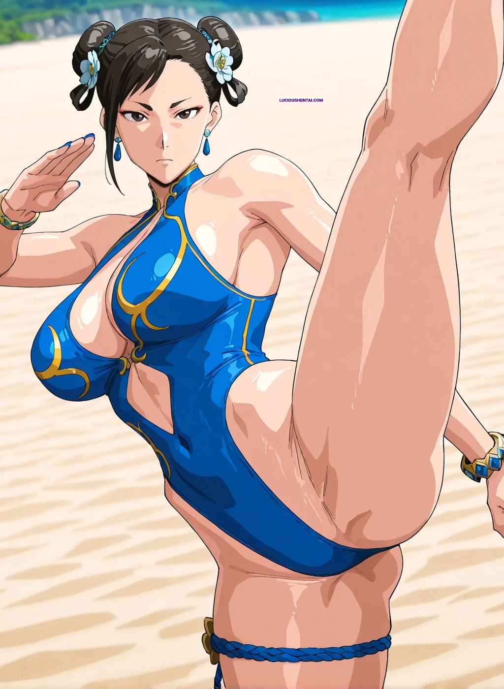 Dive into Chun-Lis sizzling swimsuit sex by Bishop