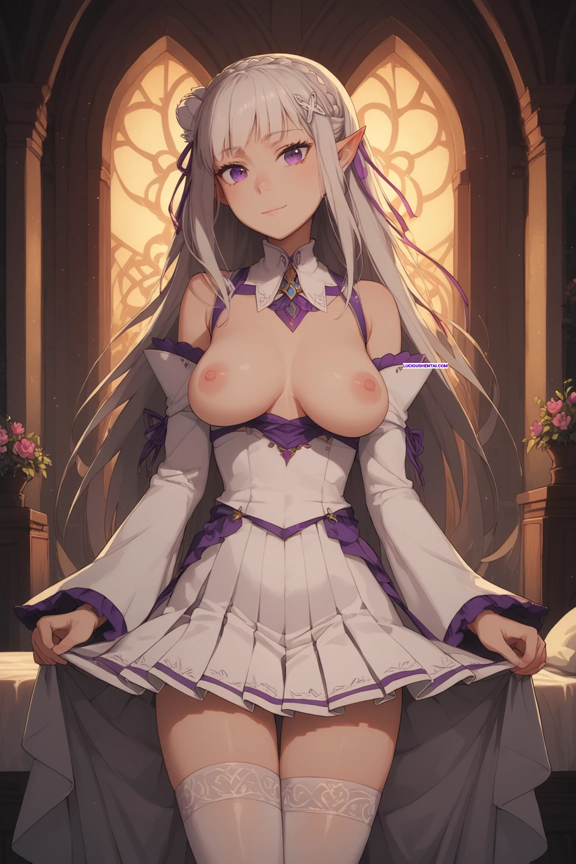 Hot Emilia Re:Zero Intense Sex Scenes by DreamFrameAI