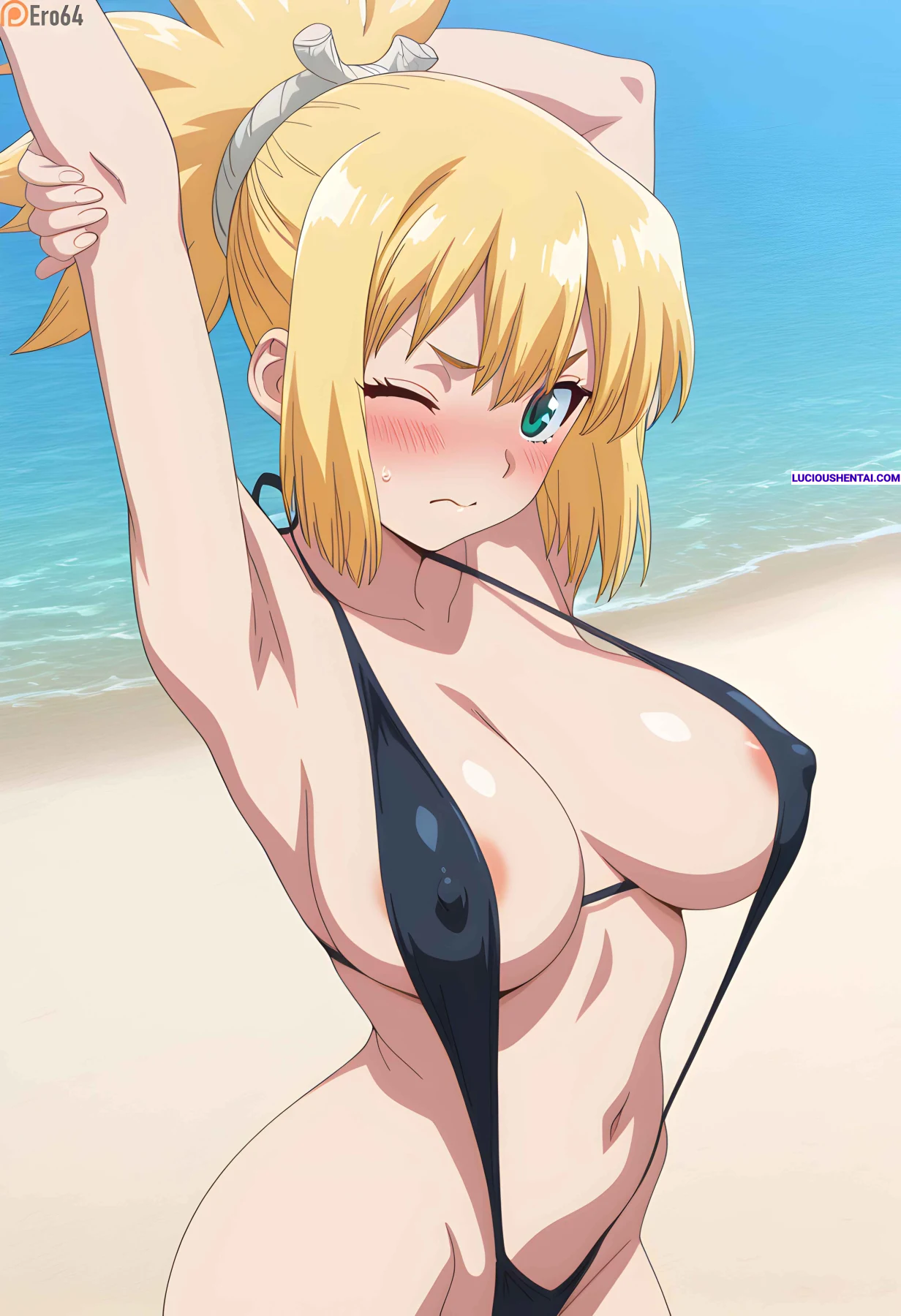 Watch Kohaku Get Fucked in Slingshot Swimsuit by Ero64