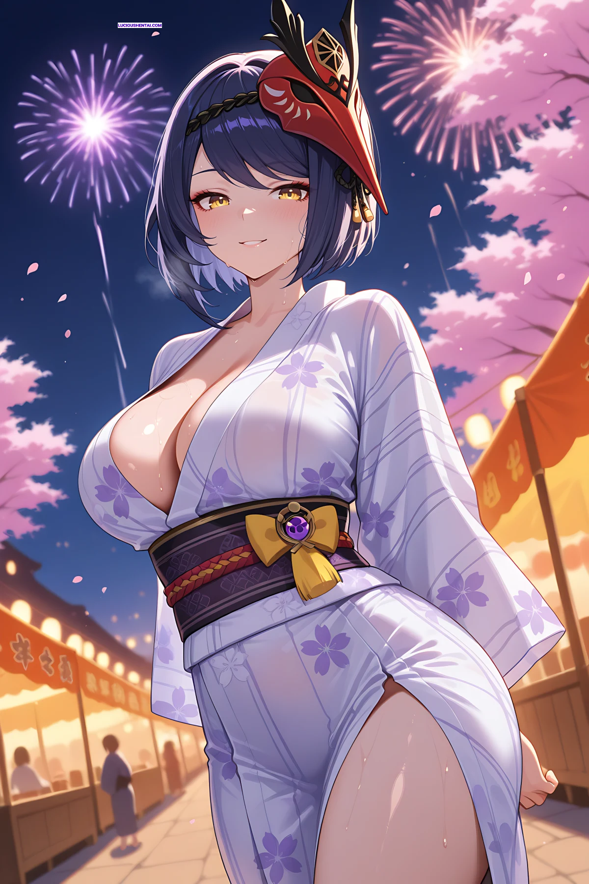 Steamy Yukata Fuck with Kujou Sara from Genshin Impact