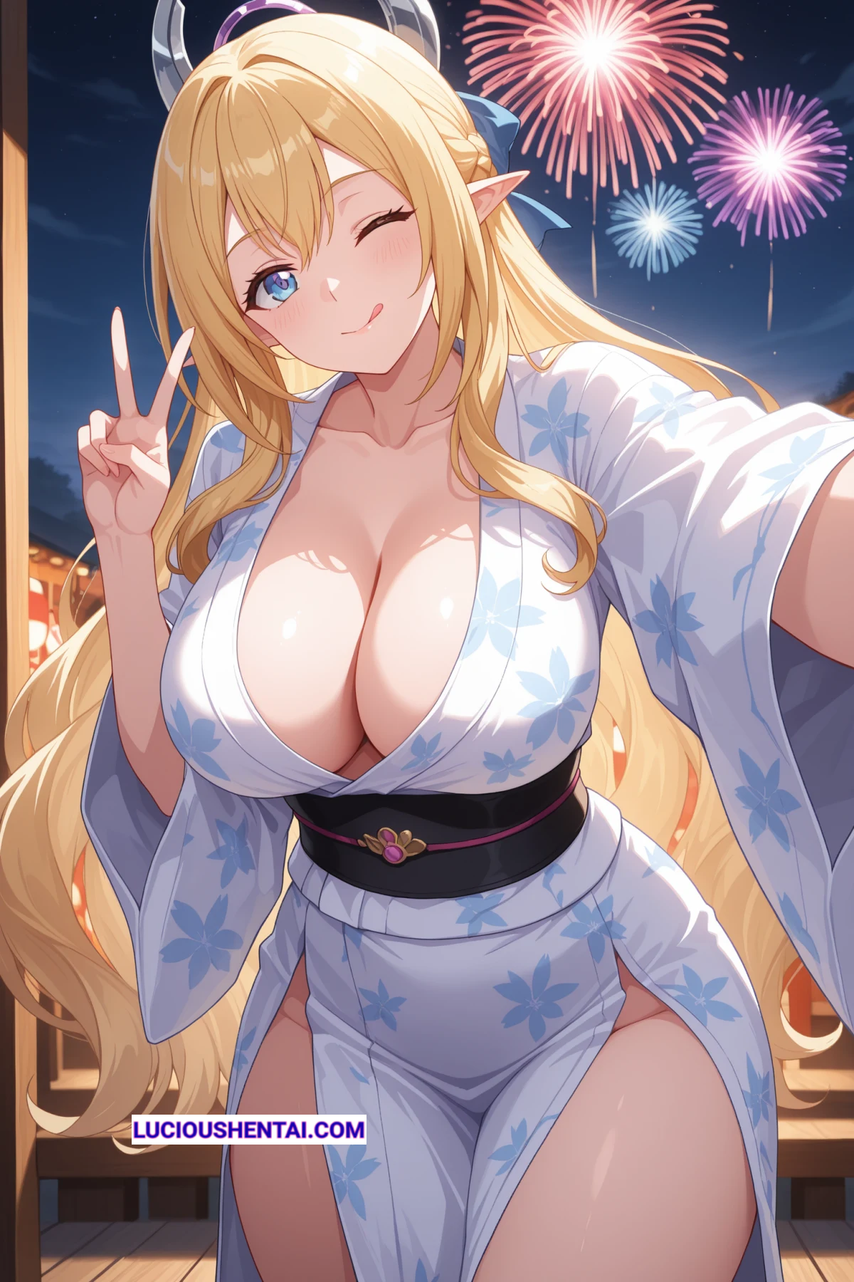 Liala Yukata Banged Wild in Shinmai Maou no Testament