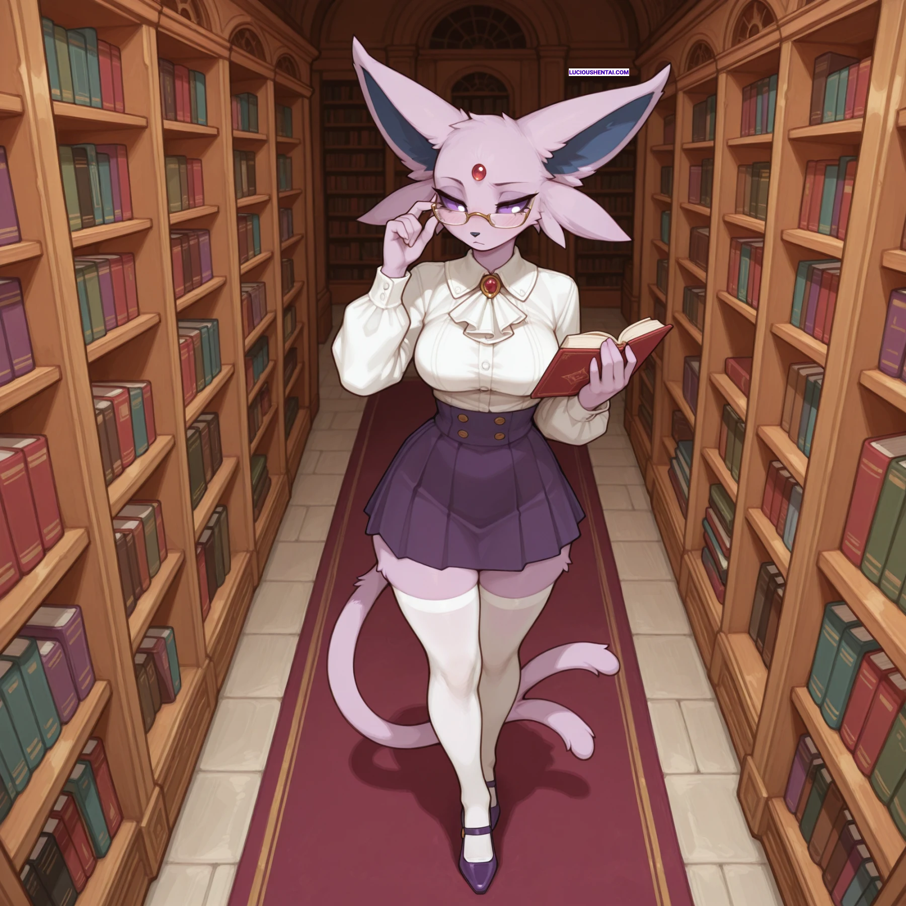 Sultry Librarian Espeon Craves Wild Sex by RizzenWolf
