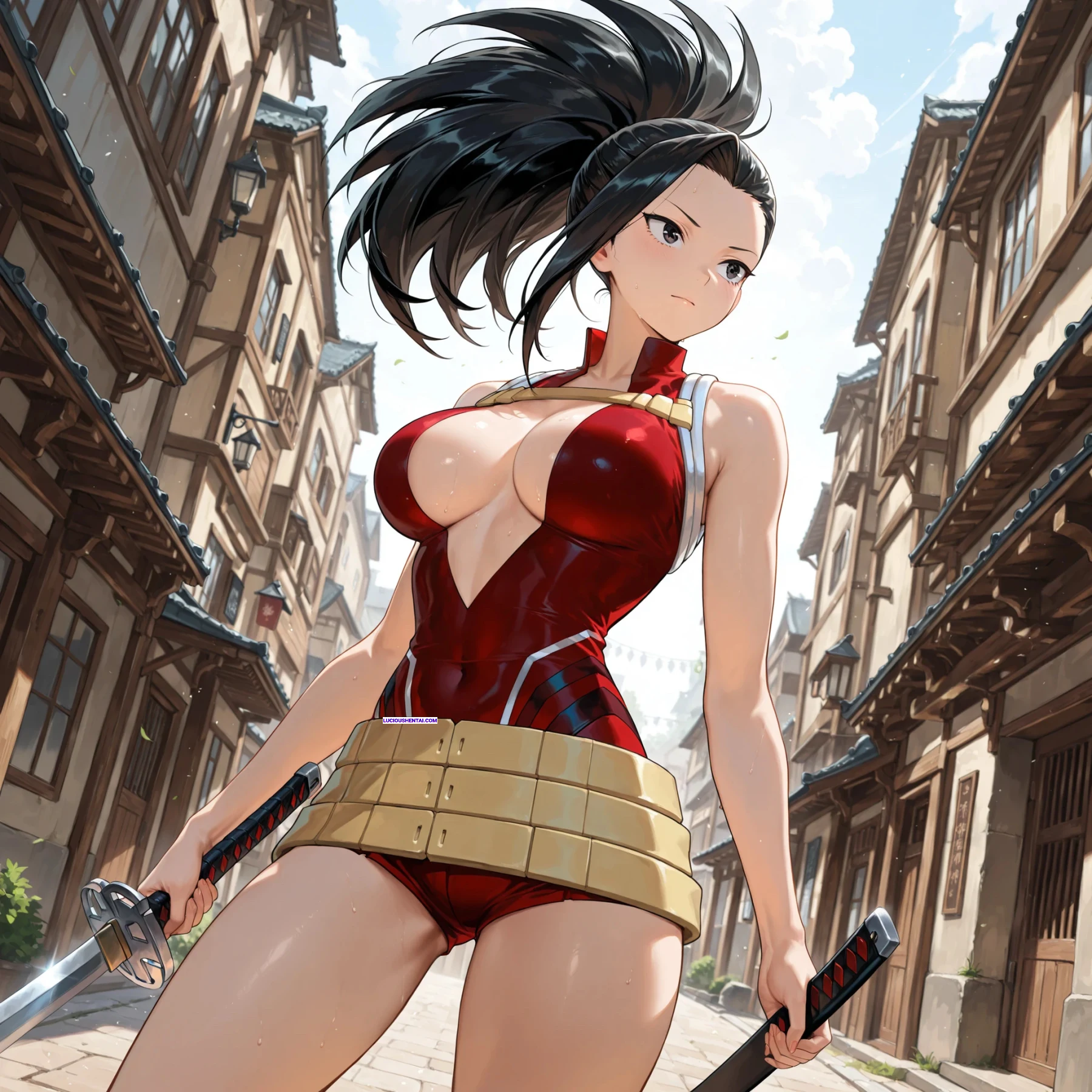 Busty Momo Yaoyorozu Bounces on Thick Cock Frenzy