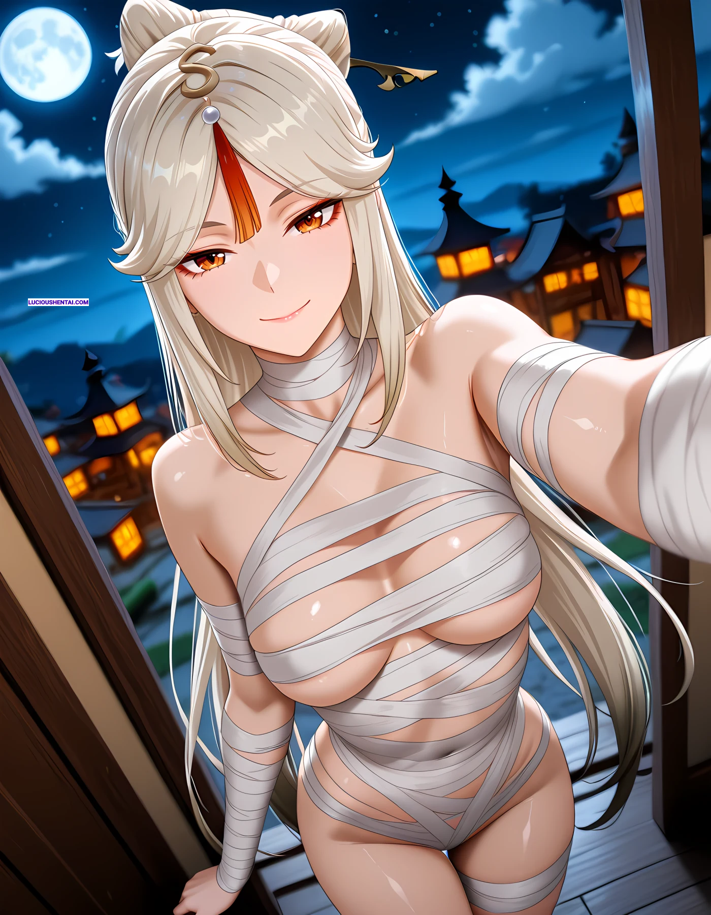 Horny Ningguang Mummy Nurse Cosplay Sex by Shiro Dola