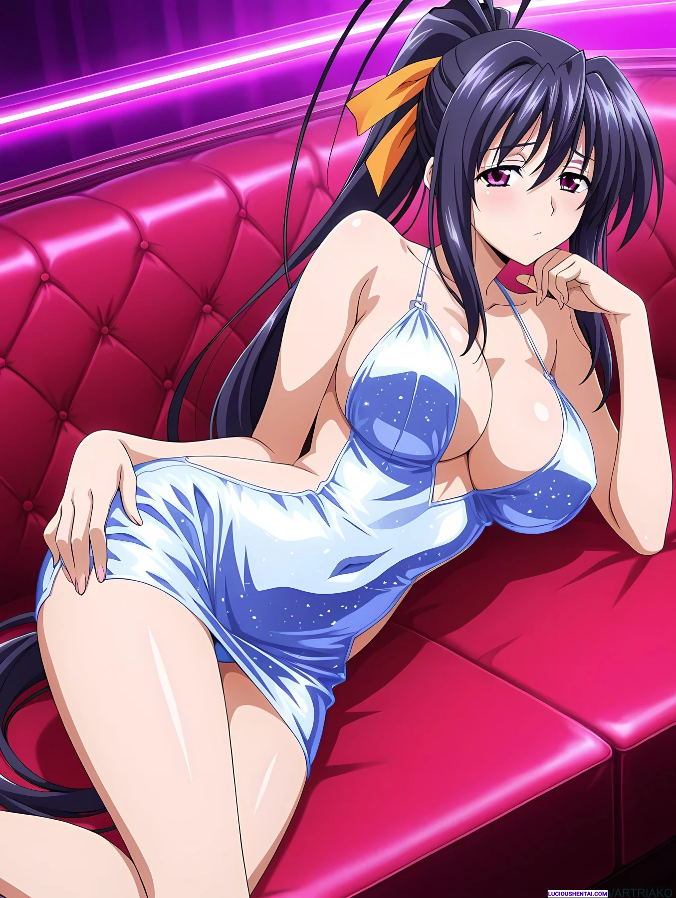 Himejima Akeno Drains Cocks in High School DxD Sex