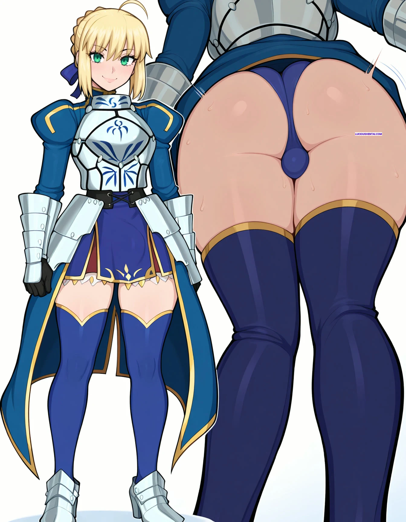 Sexy Saber from Fate Takes Massive Cock by Foxenpai