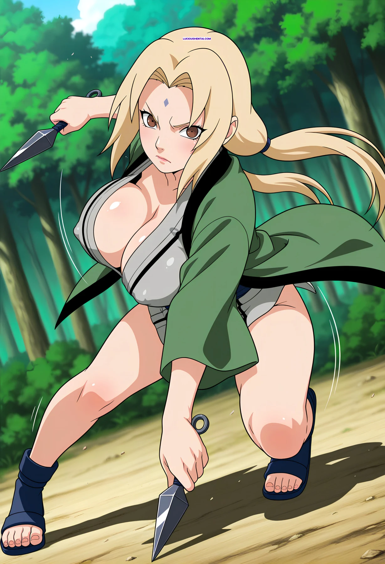 Tsunades swollen belly bounces on thick cock by Ringot