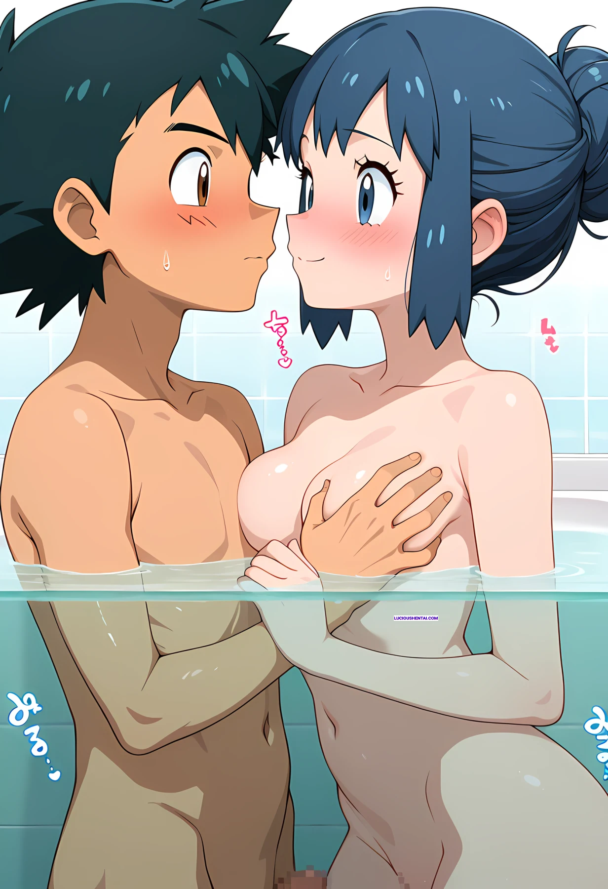 Ultimate Dawn and Ash Steamy Bathroom Hentai Fuck Fest!