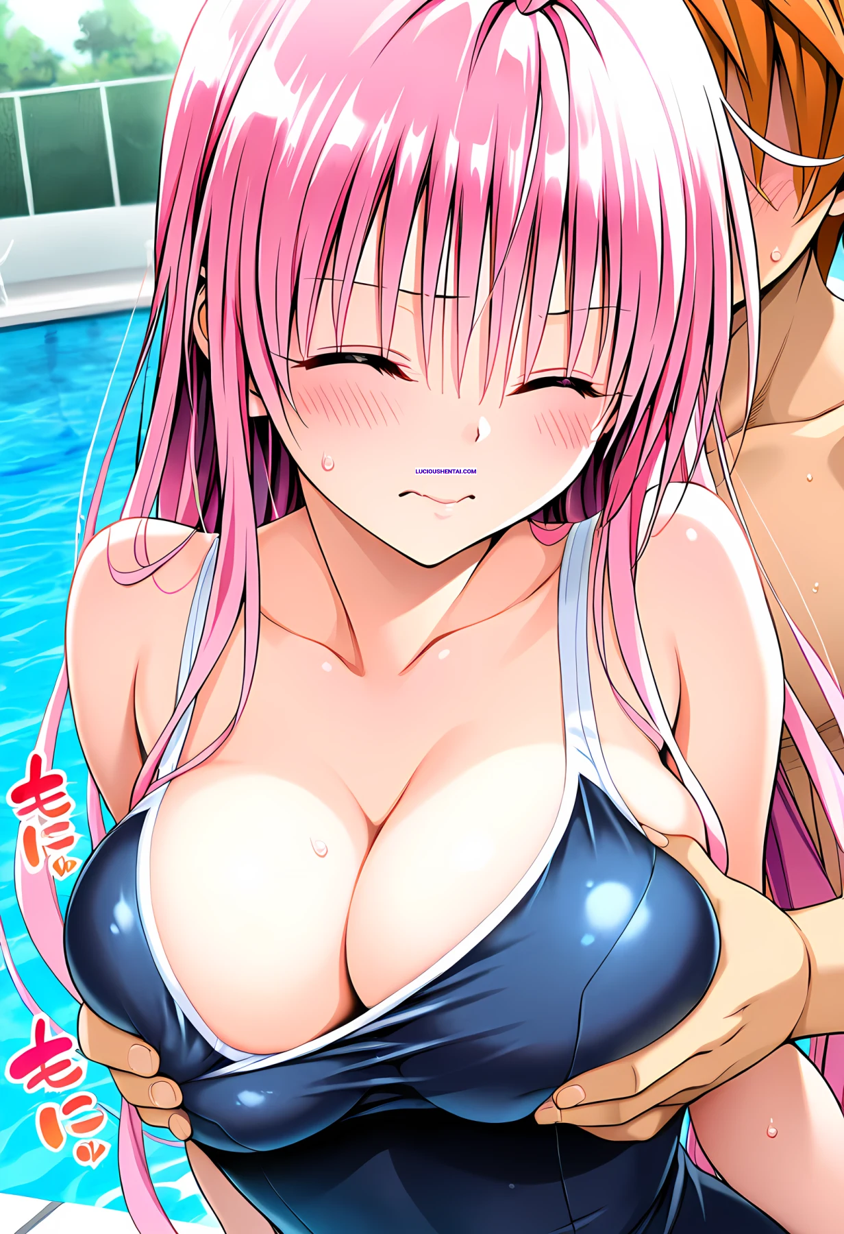 Lala and Rito's Steamy School Swimsuit Hentai Fuck